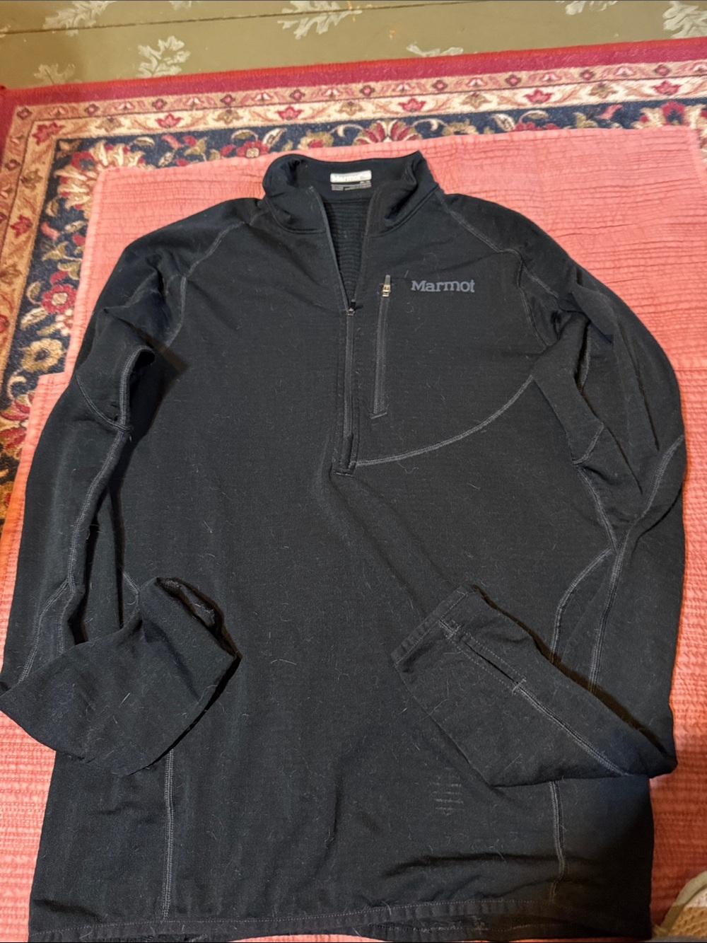 Marmot Men's Black Half-Zip Pullover with Chest Pocket